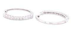 10kt White gold 0.35ctw Illusion set diamond hoop earrings