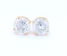 14kt Yellow gold 1.30ctw round brilliant cut diamond stud earrings