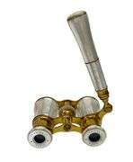 Antique Lemaire FI Paris France Brass and Mother of Pearl Handled Opera Glasses