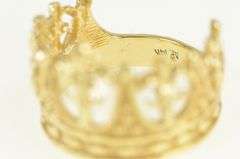 14K Yellow Gold Crown Tiara Royalty Queen Princess Ring