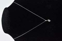 Show Stopping 14K White Gold Solitaire Diamond Pendant Necklace