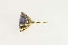 14K Yellow Gold Syn. Sapphire Vintage Bypass Cocktail Ring