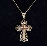 Spiritual 14K Yellow Gold Cross Pendant Necklace