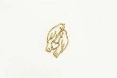14K Yellow Gold Love Bird Parrots Vintage Romantic Charm/Pendant