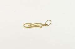 14K Yellow Gold T F Cursive Letter Monogram Name Charm/Pendant