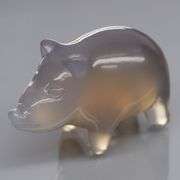 Cute 35.05ct Chalcedony pig carving