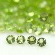 Solitaire cut! Unheated! 11.97ct Peridot set