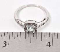 Sterling Silver Aquamarine and CZ Gemstone Ring