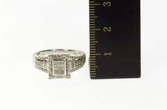 10K White Gold 0.52 Ctw Princess Diamond Squared Engagement Ring