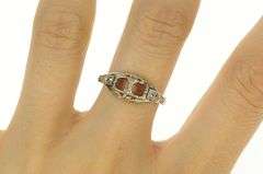 14K White Gold Art Deco Diamond Engagement Setting Ring