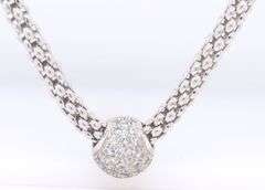 18kt White gold Fope 0.25ctw pave diamond slide necklace