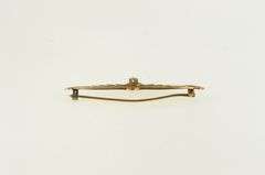 10K Yellow Gold Ornate Victorian Diamond Filigree Pin/Brooch