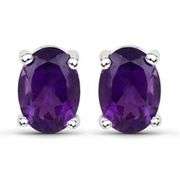 Dazzling 18 Kt White Gold Plated Amethyst Earrings