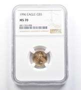 MS70 1996 $5 American Gold Eagle 1/10 Oz Gold NGC