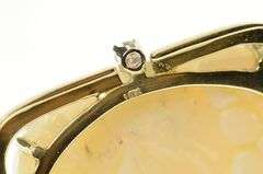 14K Yellow Gold Natural Opal Carved Floral Diamond Accent Pendant