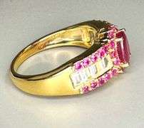 14 Kt Yellow Gold Plated Natural Ruby Ring