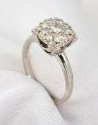Nicely Styled 14K WG Diamond Cluster