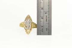 14K Yellow Gold R Diamond Monogram Letter Initial Name Ring