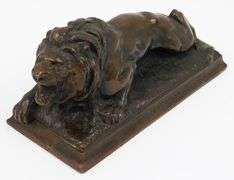 Rare Bronze Salesman Sample Lion Casket Topper