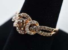 Astounding 14K Yellow Gold Levian Chocolate Diamond Ring approx.1.41 CTW