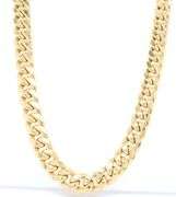 14kt Yellow gold curb cuban link chain necklace