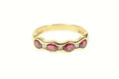 14K Yellow Gold 0.73 Ctw Natural Ruby Diamond Wedding Band Ring