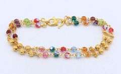 22kt Yellow gold multi colored stone bracelet