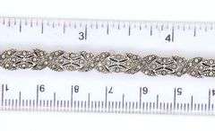 Vintage 925 sterling silver marcasite X link bracelet