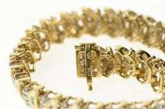 10K Yellow Gold 3.15 Ctw Baguette Round Diamond Tennis Bracelet