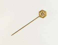 10K Yellow Gold Victorian Diamond Ornate Classic Stick Pin