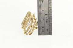 14K Yellow Gold 0.25Ctw Diamond CZ Geometric Abstract Ring