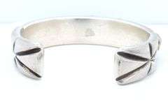 Heavy signed 925 sterling silver turquoise cuff bangle