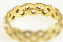 14K Yellow Gold 5.0mm Woven Lattice Pattern Band Ring