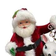 Katherine's Collection Mistletoe Santa with Reindeer Christmas Decorative Figure