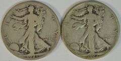 Rare 1921-S & scarce 1923-S Walking Liberty Half Dollars