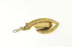 14K Yellow Gold Designer Black Opal Diamond Geometric Pendant