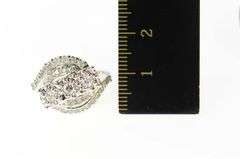 14K White Gold 0.66 Ctw Retro Diamond Bypass Engagement Ring