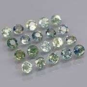 Heated only! 3.32ct blue green Sapphire set