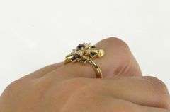 14K Yellow Gold 1.25 Ctw Sapphire Diamond Cluster Ring