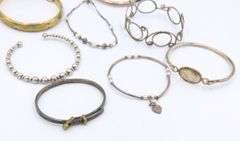 Group lot of vintage 925 sterling silver bangles