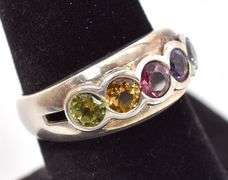 Sterling Silver Multi-Gemstone Ring