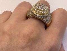 SPARKLING CLASSIC 14K YELLOW GOLD MEN’S DIAMOND RING