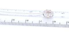 14kt White gold top light brown and white diamond halo pendant on chain necklace