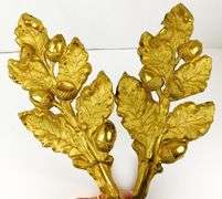 Pair of Antique Brass Ormolu Acorn Tie Backs