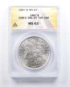 MS63 1887 Morgan Silver Dollar VAM-5 DBL DT Top 100 ANACS