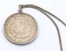 1921 Morgan silver pendant on chain necklace