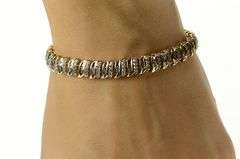 10K Yellow Gold 3.15 Ctw Baguette Round Diamond Tennis Bracelet
