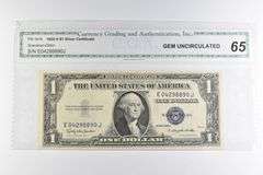CGAI Gem Unc 65 $1 1935-H US Silver Certificate Blue Seal FR-1618