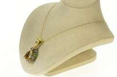 18K Yellow Gold 24.89 Ctw Pear Citrine Ornate Pave Frog Pendant