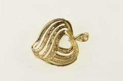 10K Yellow Gold Diamond Inset Heart Love Symbol Pendant